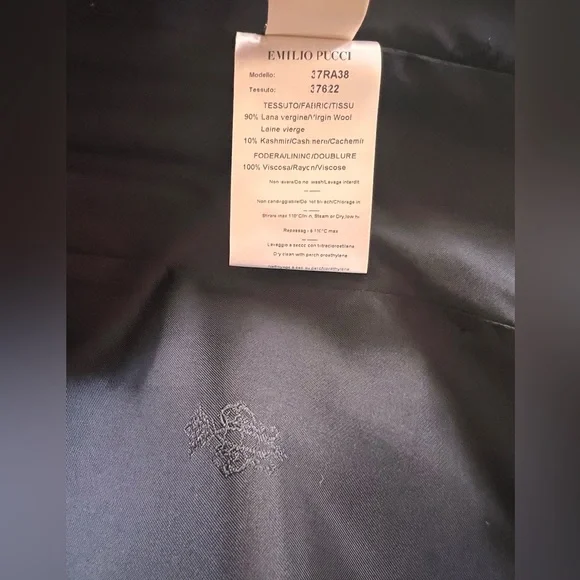 NWT Runway Emilio Pucci Wool Double Breasted Black Coat Italy Size 40 US 6 - Picture 9 of 15